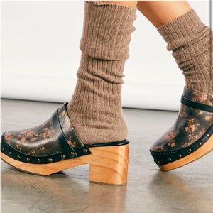 Free People Calabasas Clogs Floral Print Size 10